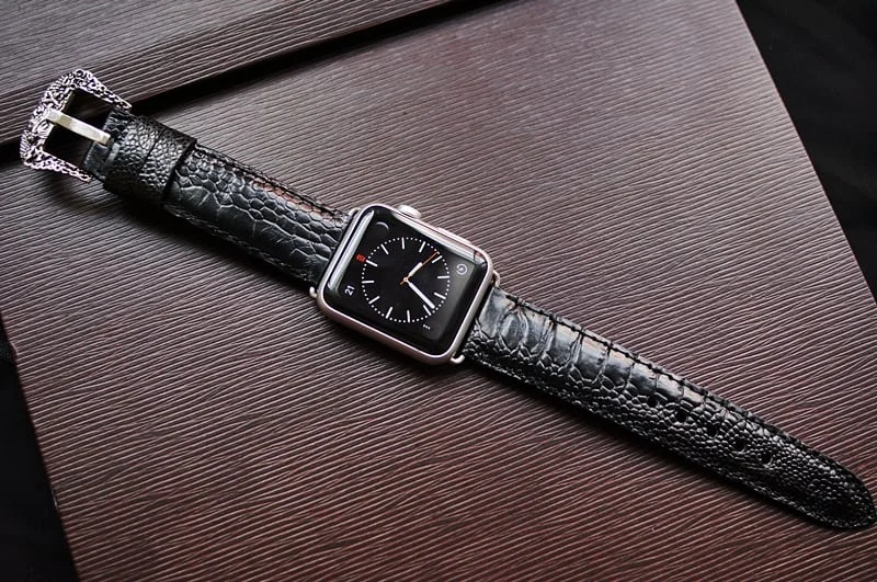 Handmade Ostrich Leg Strap 5 incl. Lugs Adapter + Dragon Buckle for Apple Watch (or Apple Watch Sport) 42mm or 38mm – image 3